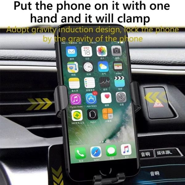 Car Wireless Charger Multifunctional Mobile Phone Wireless Charger Stand (Black) - Image 7