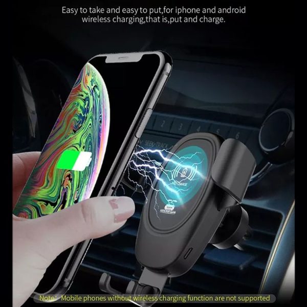 Car Wireless Charger Multifunctional Mobile Phone Wireless Charger Stand (Black) - Image 8