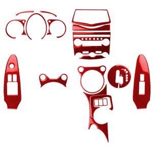 18 in 1 Car Carbon Fiber Whole Set Decorative Sticker for Nissan 370Z / Z34 2009-, Right Drive (Red)