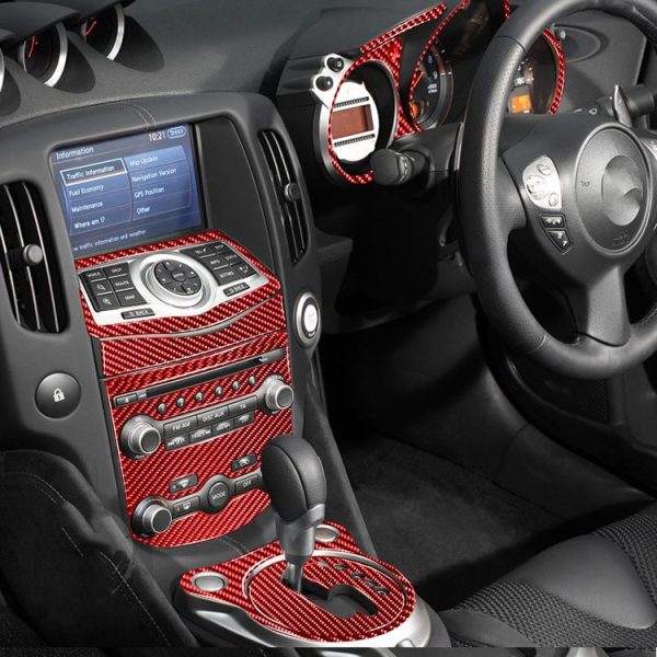 18 in 1 Car Carbon Fiber Whole Set Decorative Sticker for Nissan 370Z / Z34 2009-, Right Drive (Red) - Image 4