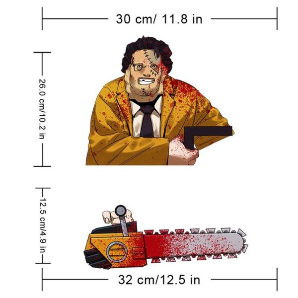 Chainsaw Killers Pattern Horror Series Car Rear Windshield Window Wiper Self-Adhesive Decorative Sticker - Image 2