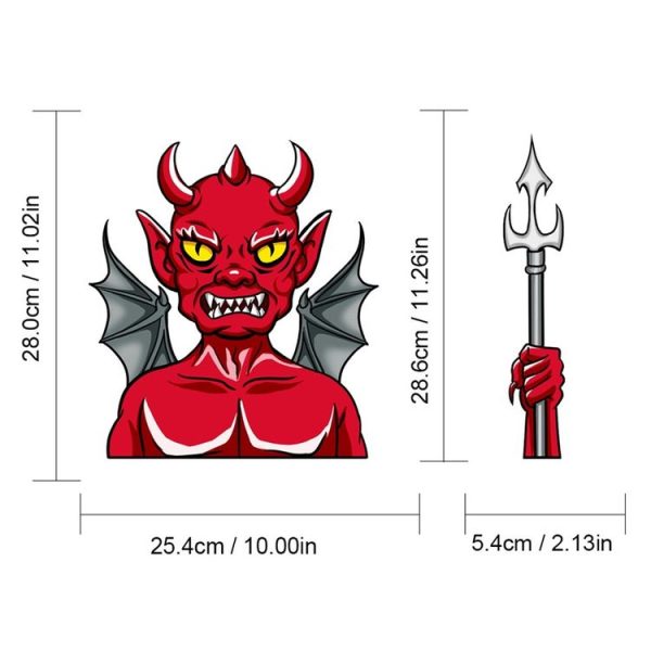 Devil Pattern Horror Series Car Rear Windshield Window Wiper Self-Adhesive Decorative Sticker - Image 2