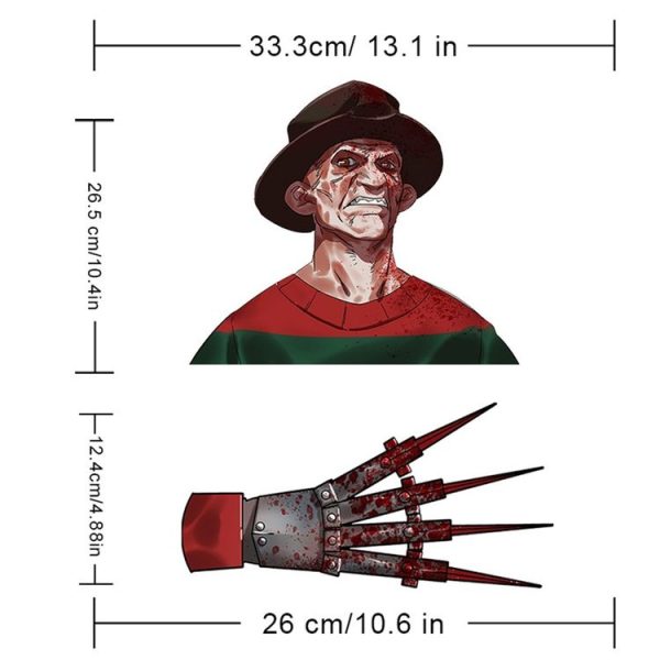 Steel Claw Pattern Horror Series Car Rear Windshield Window Wiper Self-Adhesive Decorative Sticker - Image 2