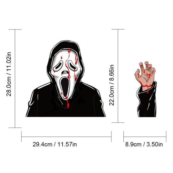 Screaming Killer Pattern Horror Series Car Rear Windshield Window Wiper Self-Adhesive Decorative Sticker - Image 3
