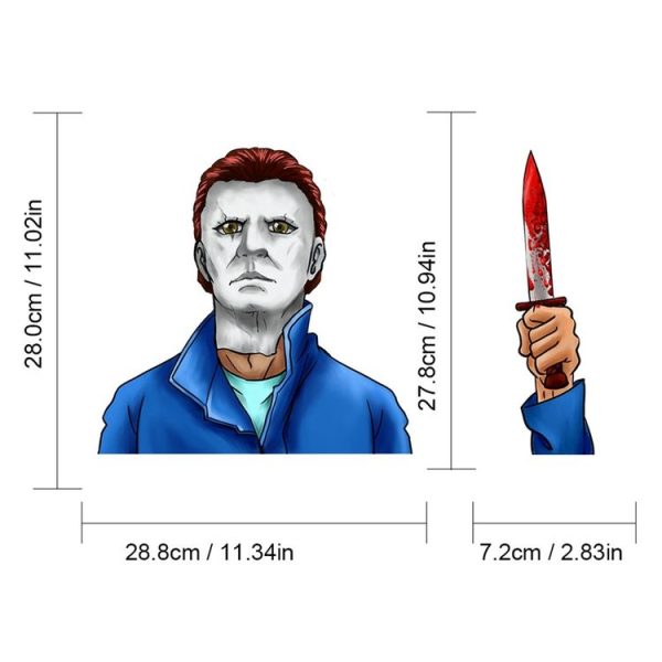 Michael Miles Pattern Horror Series Car Rear Windshield Window Wiper Self-Adhesive Decorative Sticker - Image 2