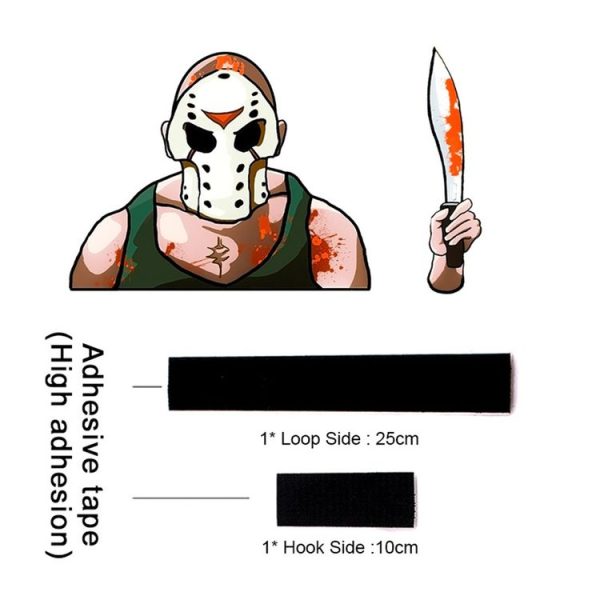 Mask Killer Knife Pattern Horror Series Car Rear Windshield Window Wiper Self-Adhesive Decorative Sticker - Image 2