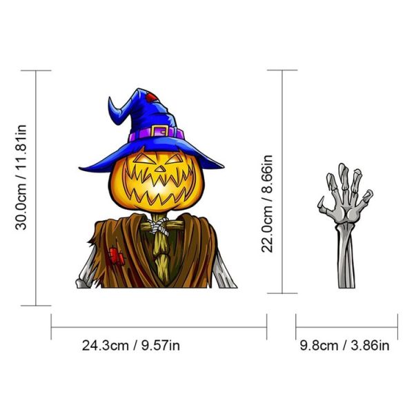 Pumpkin Pattern Horror Series Car Rear Windshield Window Wiper Self-Adhesive Decorative Sticker - Image 3