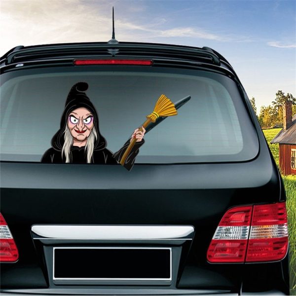Witch Pattern Horror Series Car Rear Windshield Window Wiper Self-Adhesive Decorative Sticker - Image 4