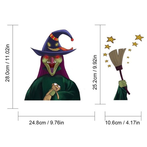 Witch Pattern Horror Series Car Rear Windshield Window Wiper Self-Adhesive Decorative Sticker - Image 2