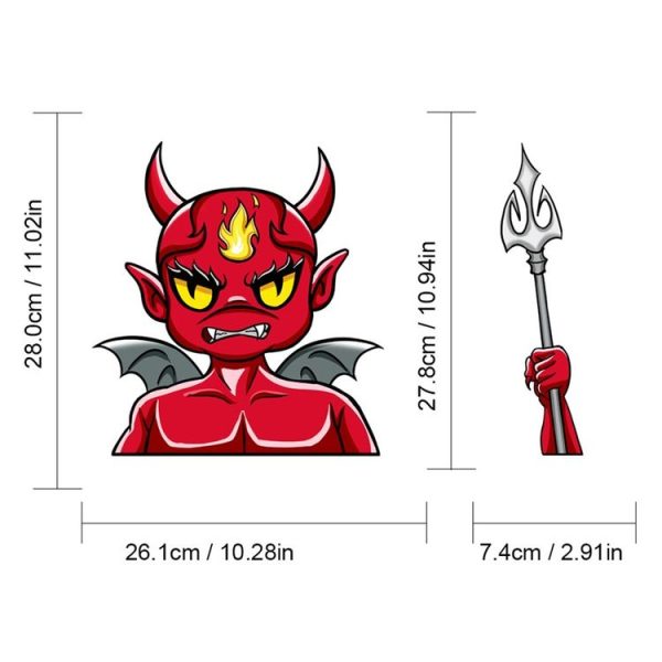 Little Devil Pattern Horror Series Car Rear Windshield Window Wiper Self-Adhesive Decorative Sticker - Image 2