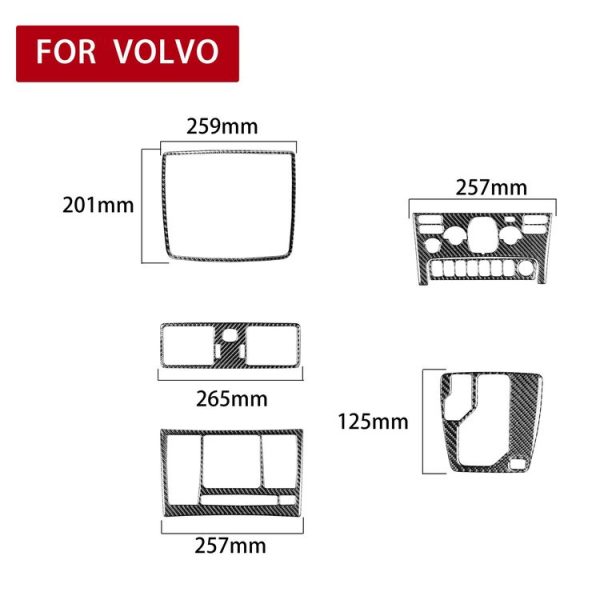 7 in 1 Car Carbon Fiber Gear Set B Decorative Sticker for Volvo XC90 2003-2014, Left Drive - Image 2