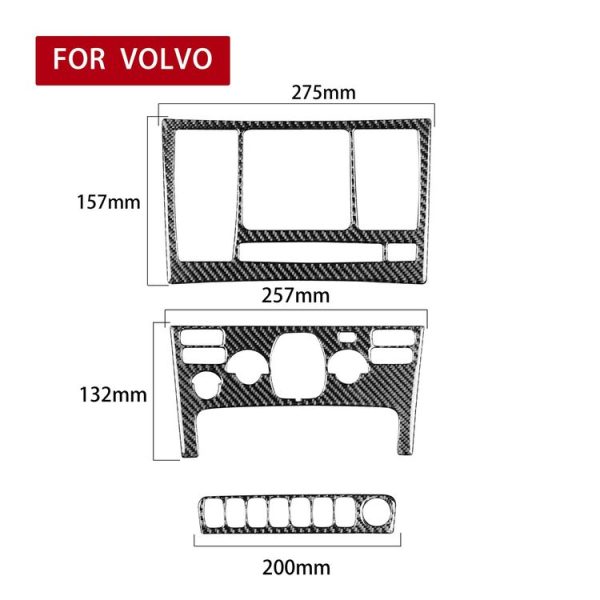 Car Carbon Fiber Control Panel Set B Decorative Sticker for Volvo XC90 2003-2014, Left and Right Drive Universal - Image 2