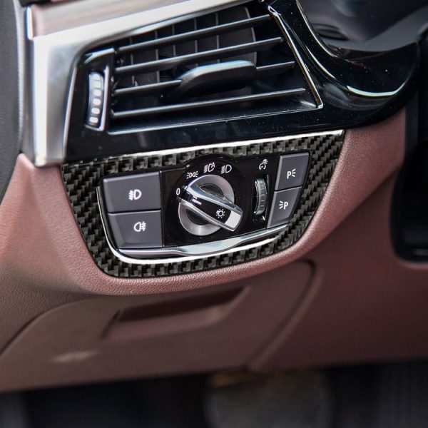 Car Carbon Fiber Headlight Switch Solid Color Decorative Sticker for BMW G01 X3 2018-2020 / G02 X4 2019-2020, Left and Right Drive Universal - Image 5