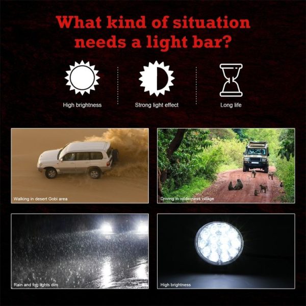D0037 9.8W 10-30V DC 6000K 3 inch 14 LEDs Circle Offroad Truck Car Driving Light Work Light Spotlight Fog Light - Image 4