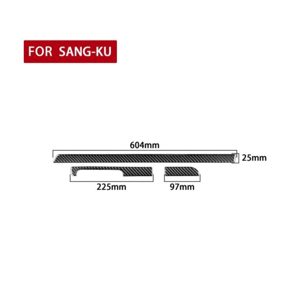 3 PCS / Set Carbon Fiber Car Dashboard Strip Decorative Sticker for Volkswagen Scirocco 2009-2016, Left Drive - Image 2