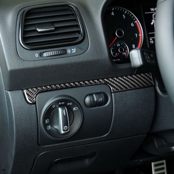 3 PCS / Set Carbon Fiber Car Dashboard Strip Decorative Sticker for Volkswagen Scirocco 2009-2016, Left Drive - Image 5
