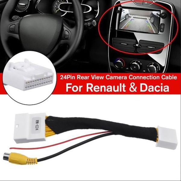 Renault Car 24Pin Video Input Switch Reverse Parking Camera RCA Adapter Cable - Image 5