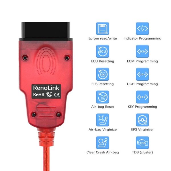Renault Renolink V1.99 Car Diagnostic OBD OBD2 ECU Programmer ECM UCH Key Programmer Tool - Image 4