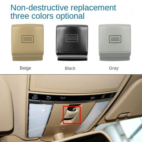 Mercedes-Benz W221 2006-2013 Left Driving Car Sunroof Switch Button Dome Light Button (Grey) - Image 2