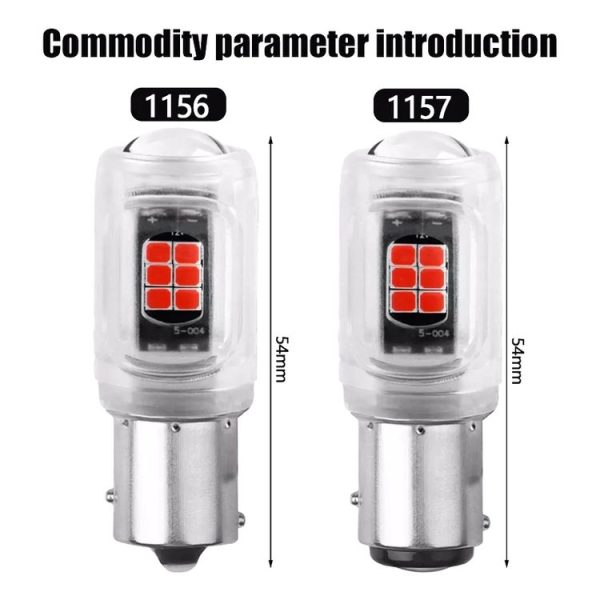 2pcs 1157 DC12V / 2.16W / 0.18A / 480LM Car LED Brake Light (White Light) - Image 3