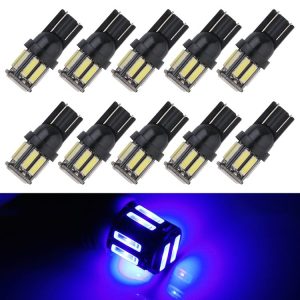 10pcs T10 DC12V / 0.96W / 0.08A Car Clearance Light 10LEDs SMD-7020 Lamp Beads (Blue Light)
