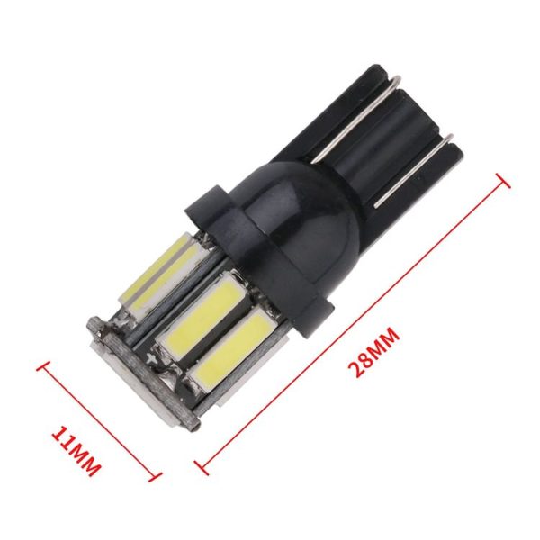 10pcs T10 DC12V / 0.96W / 0.08A Car Clearance Light 10LEDs SMD-7020 Lamp Beads (Blue Light) - Image 3