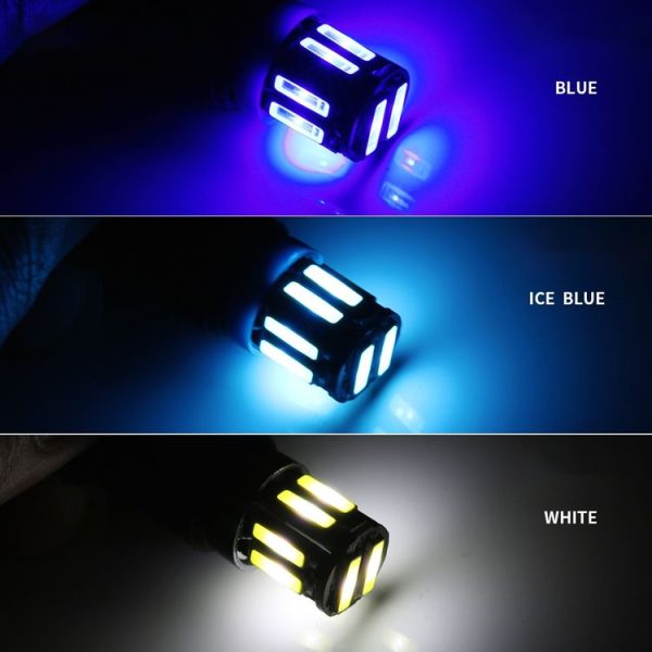 10pcs T10 DC12V / 0.96W / 0.08A Car Clearance Light 10LEDs SMD-7020 Lamp Beads (Blue Light) - Image 5