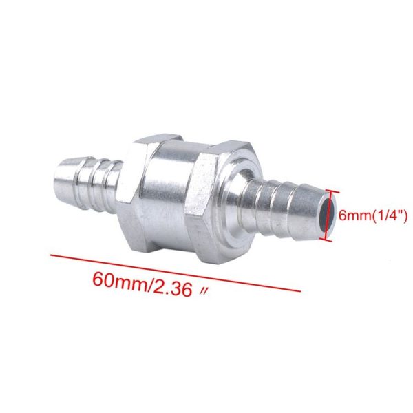 Car 6mm Aluminium Alloy Fuel Petrol One Way Non Return Check Valve - Image 2