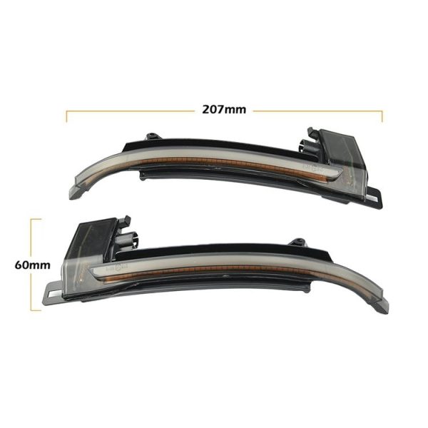 1 Pair For Audi A4 B8 Car Dynamic LED Turn Signal Light Rearview Mirror Flasher Water Blinker (Transparent Black) - Image 3