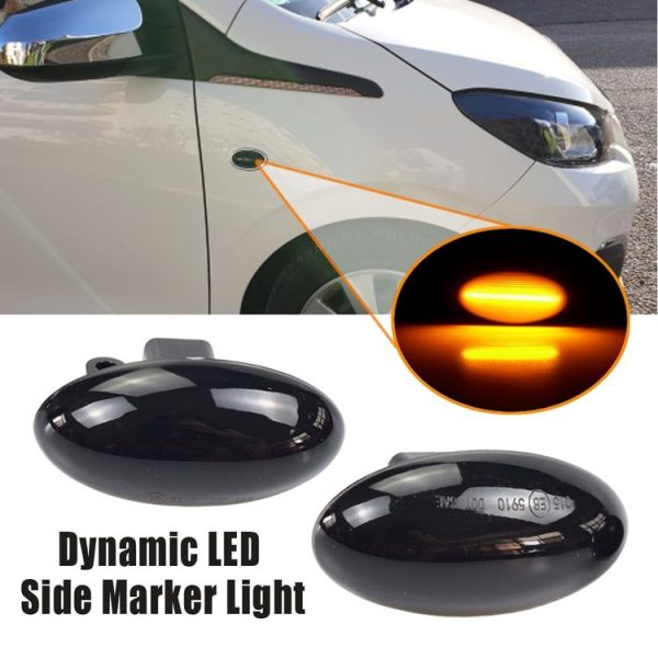 2pcs For Peugeot 1007 Car Dynamic LED Fender Side Light 817300H010 (Transparent) - Image 6