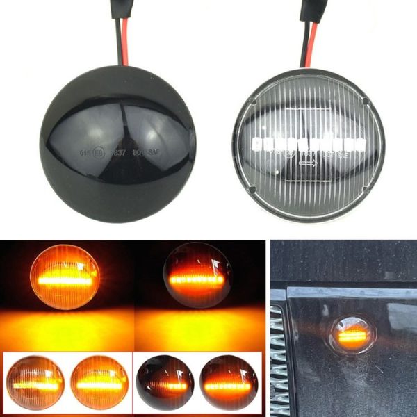 2pcs For Land Rover Range Rover L322 2002-2012 Car Dynamic LED Fender Side Light (Transparent Black) - Image 5