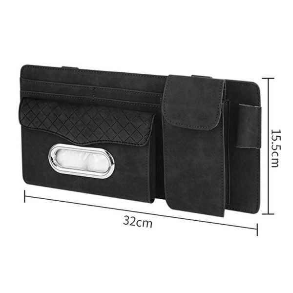 Car Sheepskin Leather Sun Visor Storage Clip (Grey) - Image 2