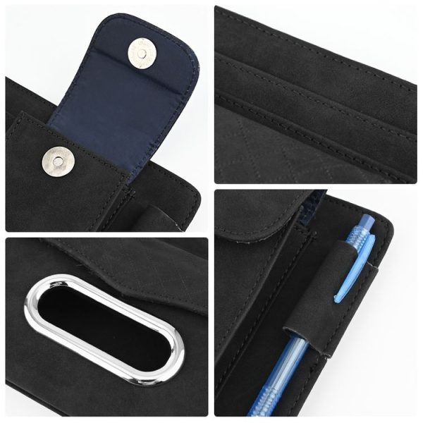 Car Sheepskin Leather Sun Visor Storage Clip (Grey) - Image 4