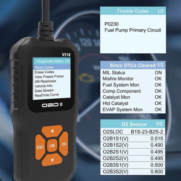 V318 Car OBD2 Color Screen Diagnostic Tool Code Reader - Image 7