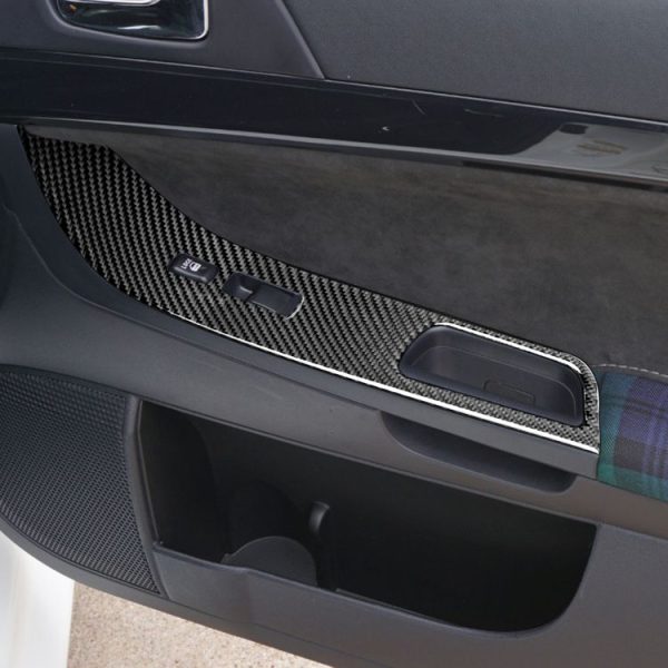 6 PCS Car Carbon Fiber Glass Lift Panel Decorative Sticker for Mitsubishi Lancer EVO 2008-2015, Left Drive - Image 8
