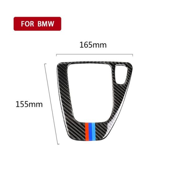 Three Color Carbon Fiber Car Right Driving Gear Panel Decorative Sticker for BMW E90 / E92 2005-2012 - Image 4