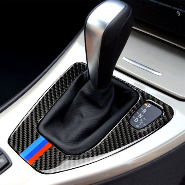 Three Color Carbon Fiber Car Right Driving Gear Panel Decorative Sticker for BMW E90 / E92 2005-2012 - Image 6