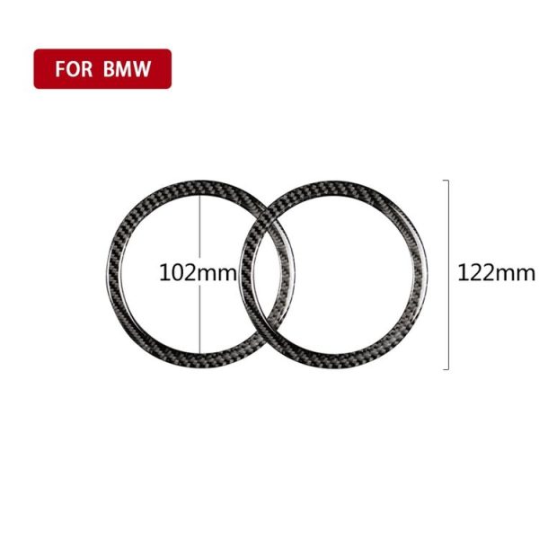 Carbon Fiber Car Horn Circle Decorative Sticker for BMW E90 / E84 / 320i / 325i - Image 4