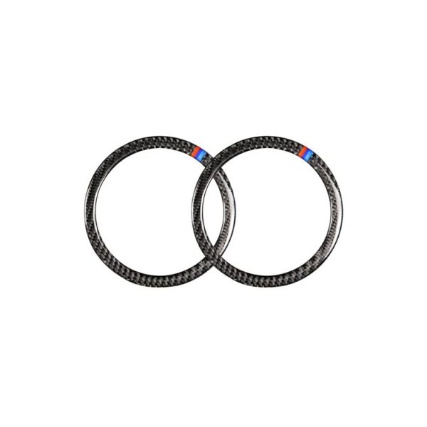Three Color Carbon Fiber Car Horn Circle Decorative Sticker for BMW E90 / E84 / 320i / 325i - Image 2