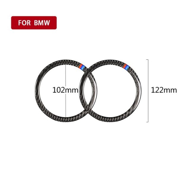 Three Color Carbon Fiber Car Horn Circle Decorative Sticker for BMW E90 / E84 / 320i / 325i - Image 4