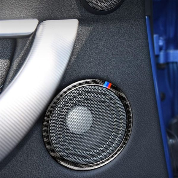 Three Color Carbon Fiber Car Horn Circle Decorative Sticker for BMW E90 / E84 / 320i / 325i - Image 5