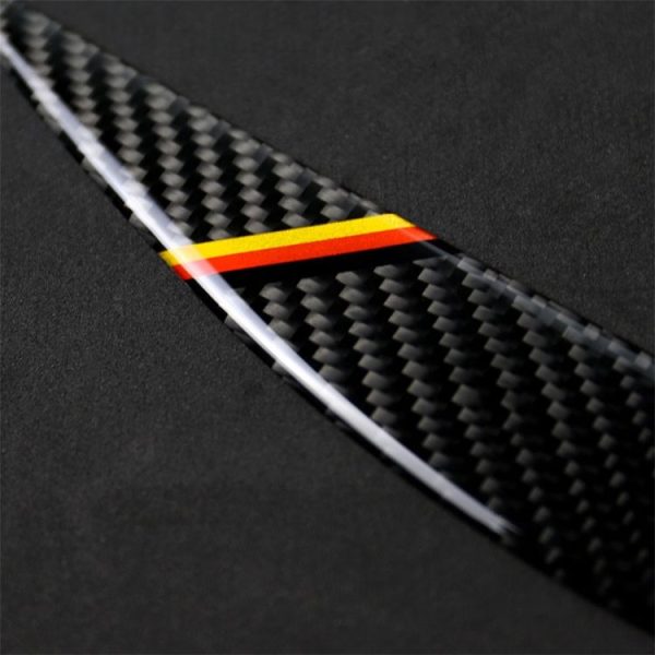 1 Pairs Yellow Red Color Carbon Fiber Car Lamp Eyebrow Decorative Sticker for BMW F30 2013-2015 - Image 3
