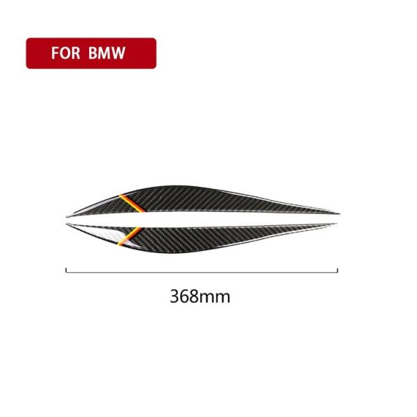 1 Pairs Yellow Red Color Carbon Fiber Car Lamp Eyebrow Decorative Sticker for BMW F30 2013-2015 - Image 5