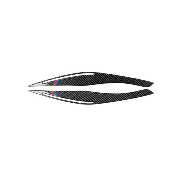 1 Pair Three Color Carbon Fiber Car Lamp Eyebrow Decorative Sticker for BMW E90 / 318i / 320i / 325i 2009-2012 - Image 2