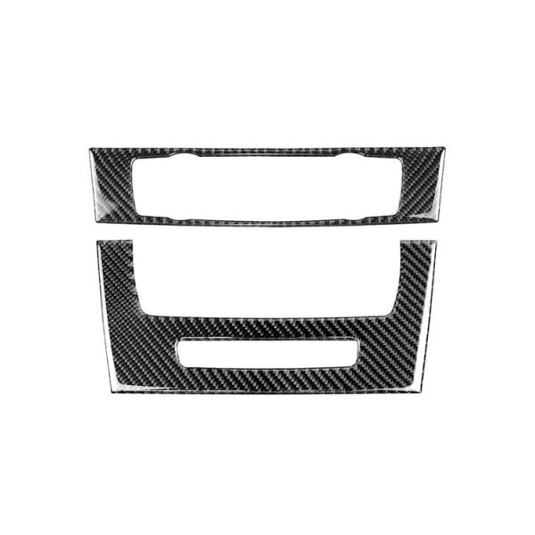Carbon Fiber Car Central Control CD Panel Decorative Sticker for BMW E90 / E92 2005-2012, High Edition with Hole - Image 2