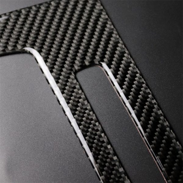 Carbon Fiber Car Central Control CD Panel Decorative Sticker for BMW E90 / E92 2005-2012, High Edition with Hole - Image 3