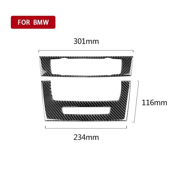 Carbon Fiber Car Central Control CD Panel Decorative Sticker for BMW E90 / E92 2005-2012, High Edition with Hole - Image 5
