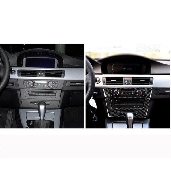 Carbon Fiber Car Central Control CD Panel Decorative Sticker for BMW E90 / E92 2005-2012, High Edition with Hole - Image 6
