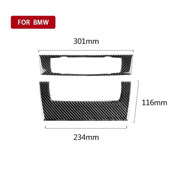 Carbon Fiber Car Central Control CD Panel Decorative Sticker for BMW E90 / E92 2005-2012, High Edition without Hole - Image 5