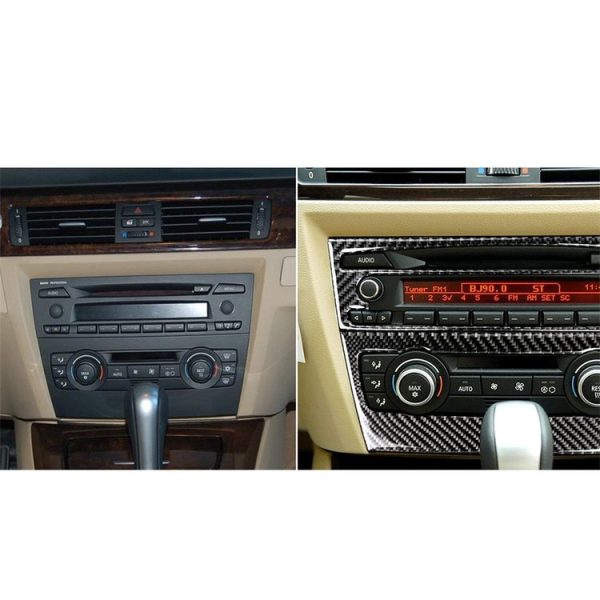 Carbon Fiber Car Central Control CD Panel Decorative Sticker for BMW E90 / E92 2005-2012, Non Navigation without Hole - Image 6